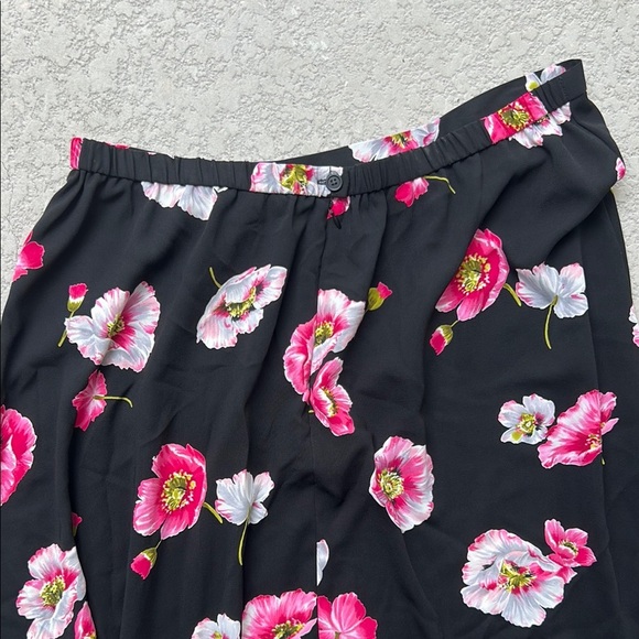 Koret Black and Pink Midi A-Line Skirt for Work - Picture 3 of 3